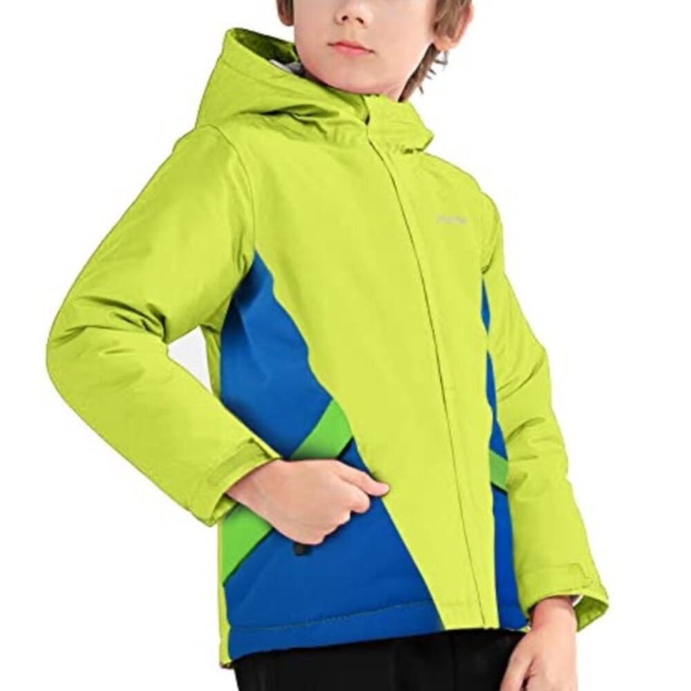 Amazon (ENDIRAD) Boys Waterproof Ski Jacket Neon Yellow Size 5-6 Winter Gear